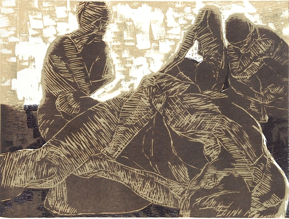 Tess Perrin, Yellow Anxiety, Wood Block Print